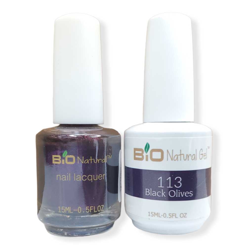 Bio Natural Gel Polish, Non-toxic Nail Lacquer, 113 Black Olives