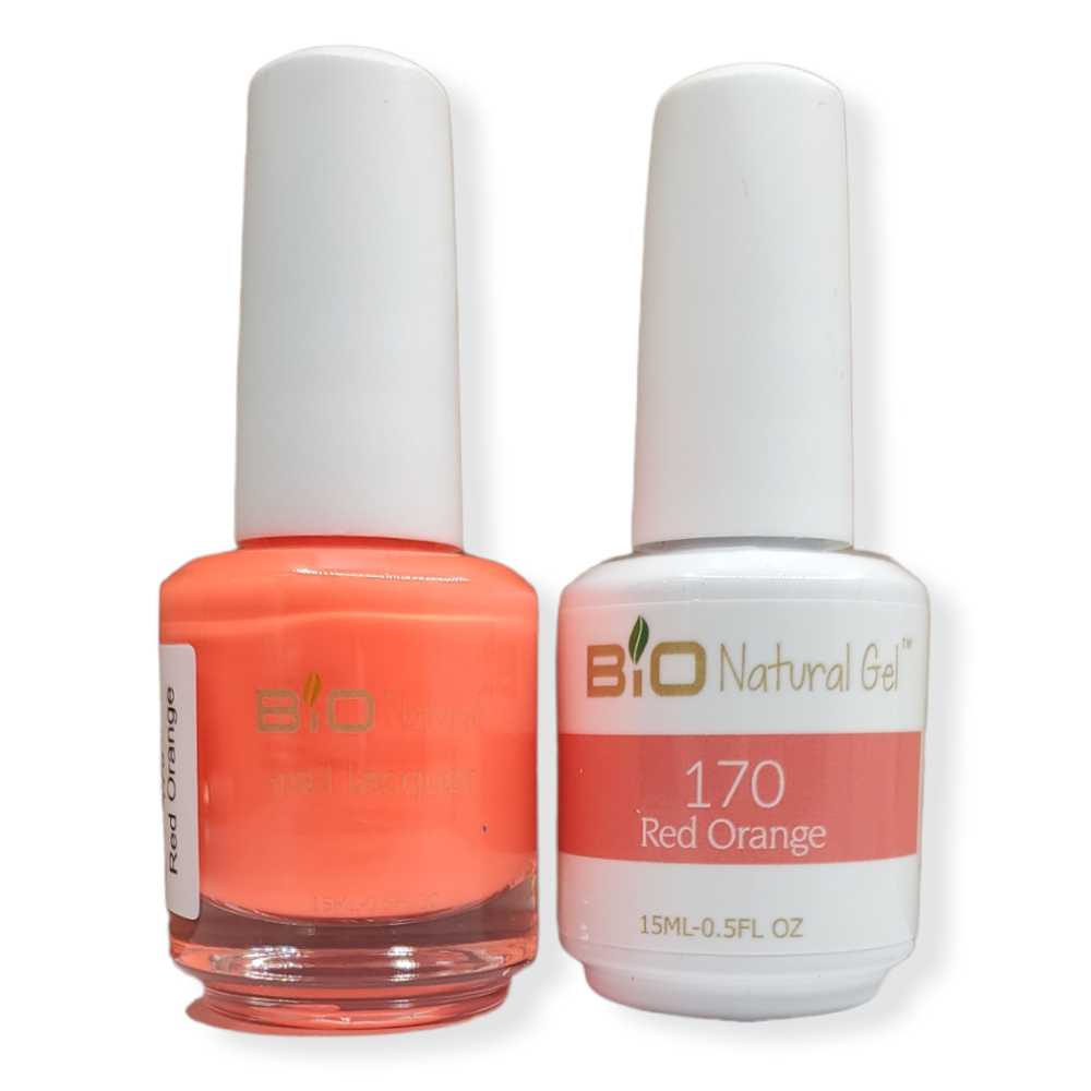 Bio Natural Gel Polish, Non-toxic Nail Lacquer, 170 Red Orange