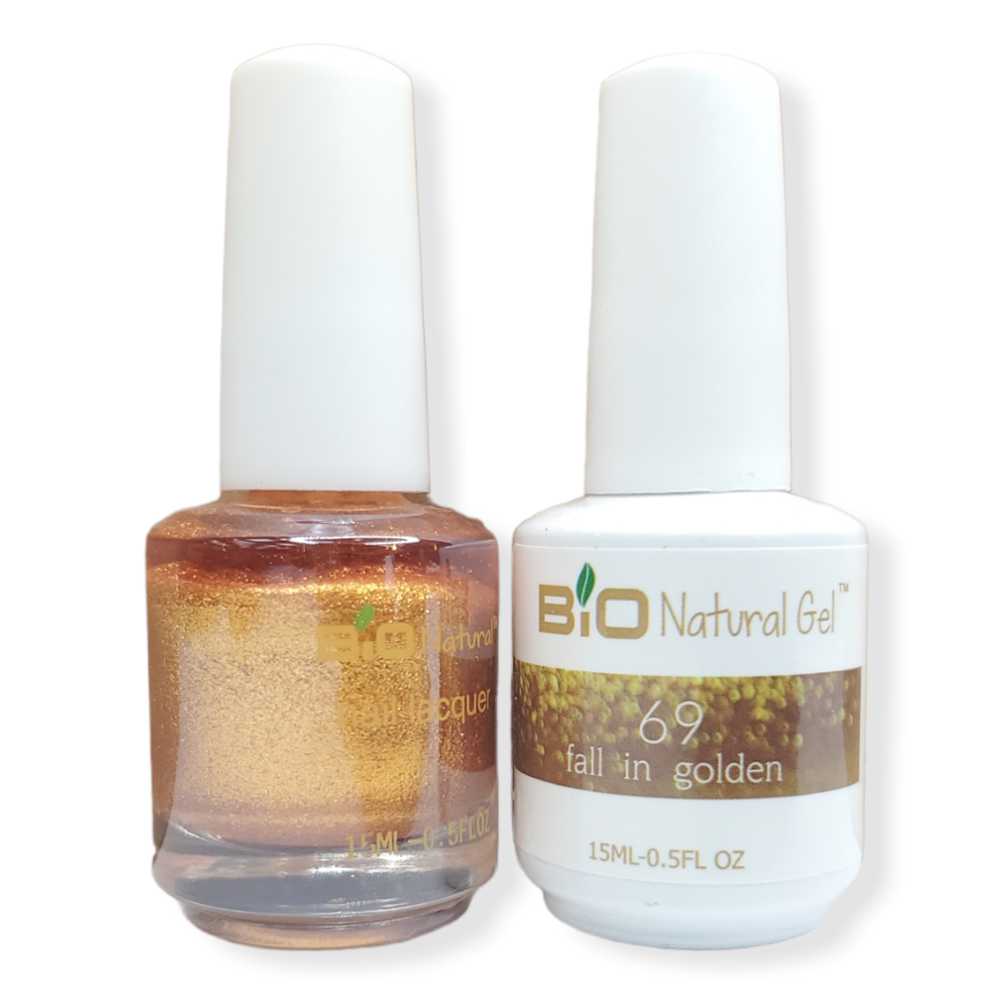 Bio Natural Gel Polish, Non-toxic Nail Lacquer, 69 Fall In Golden