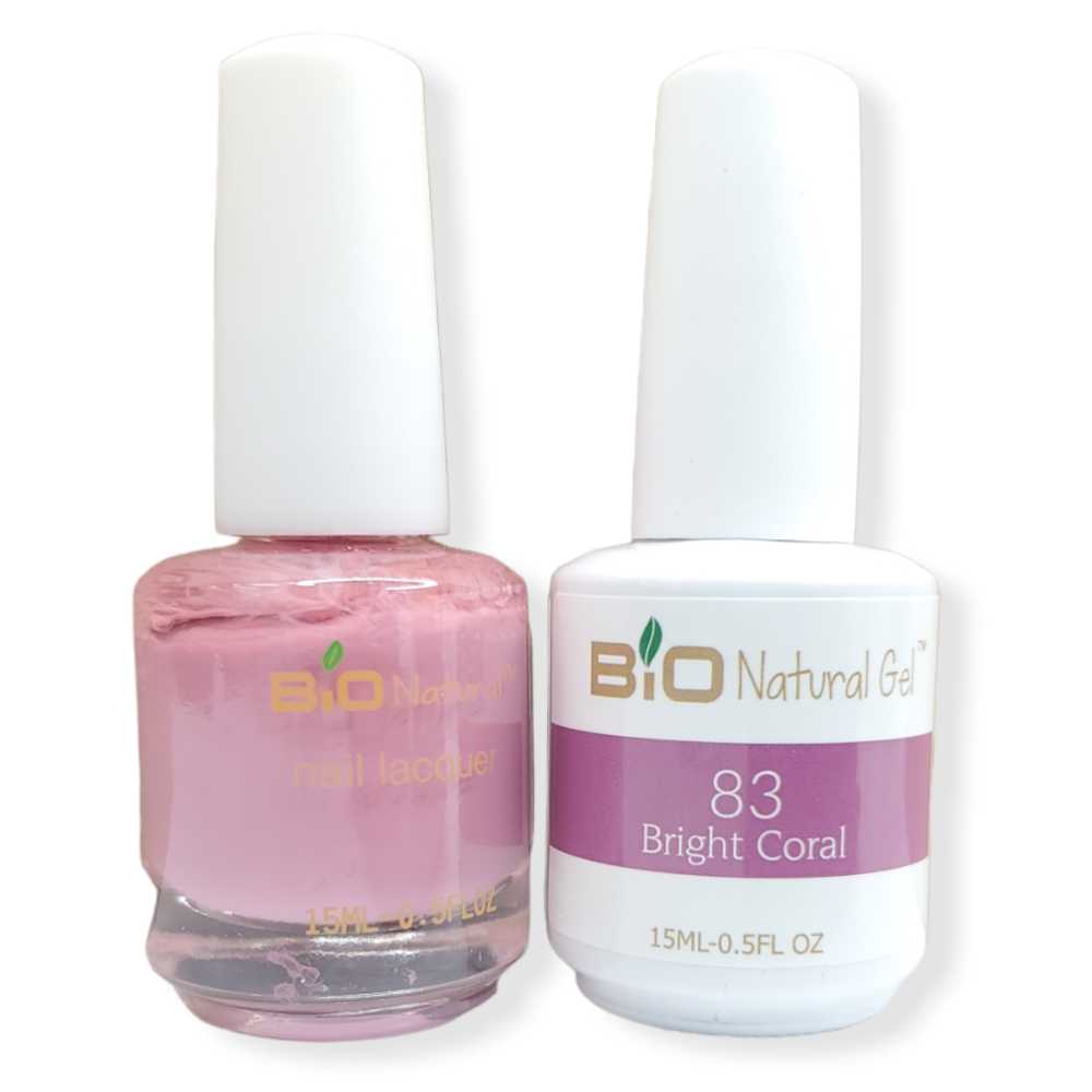 Bio Natural Gel Polish, Non-toxic Nail Lacquer, 83 Bright Coral