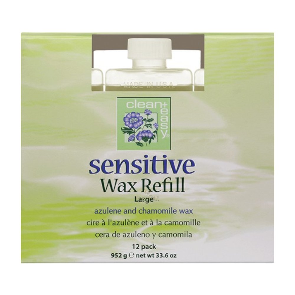 Clean+Easy Large Sensitive Wax Refill for Leg Waxing (Pack of 12), wax flower