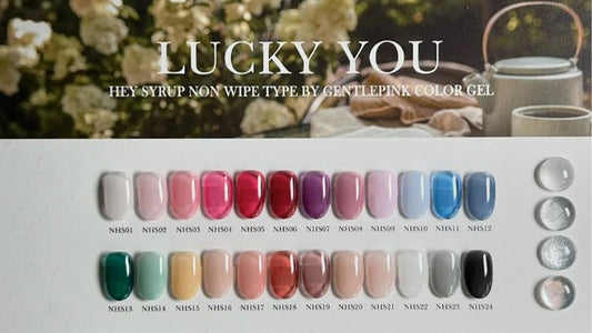 Gentle Pink Lucky You Collection, Korean Gel Nail Polish, Syrup Gels