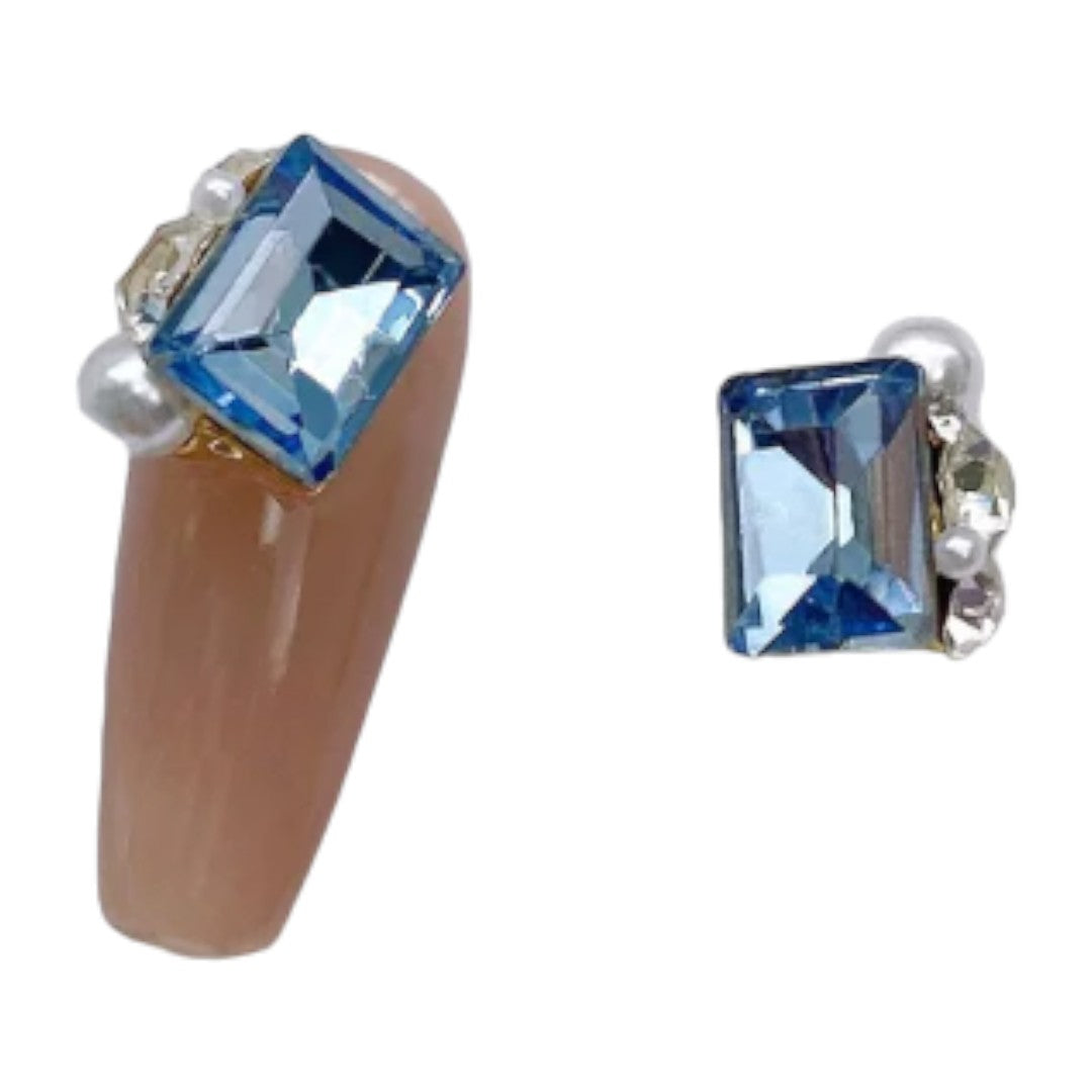 CNBS 5pc Luxury Crystal Charm, Blue 3D Nail Art Charms