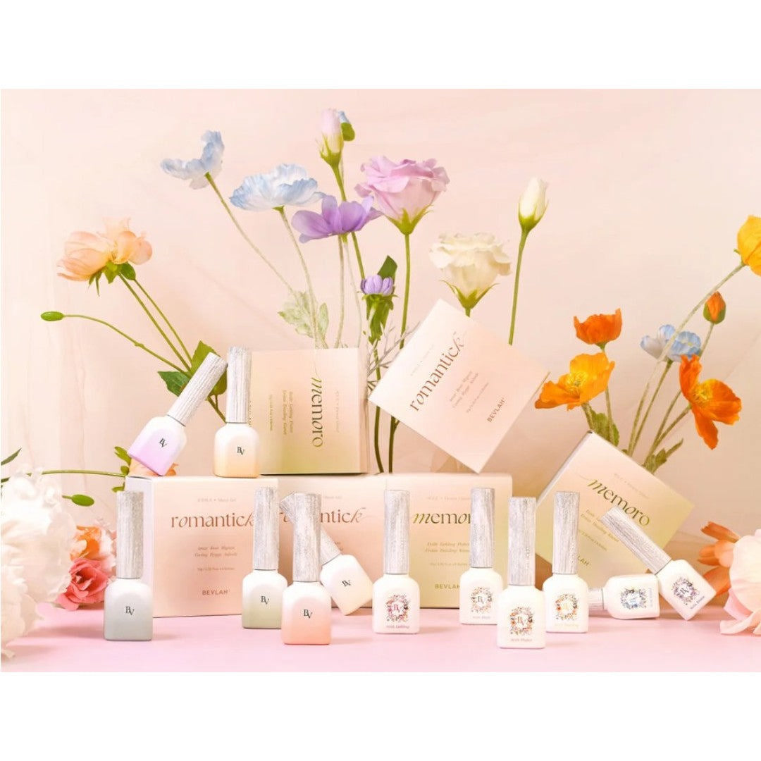 Bevlah Gel Polish - Romantick & Memoro Collection (12Pcs) + Free 6 Mixing Jars