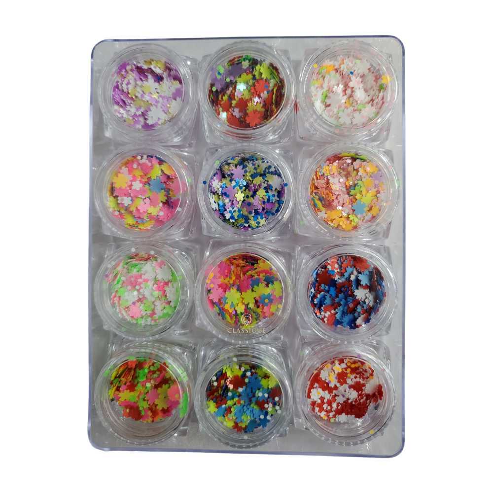 CNBS Glitter - Multi-Coloured Flowers #02