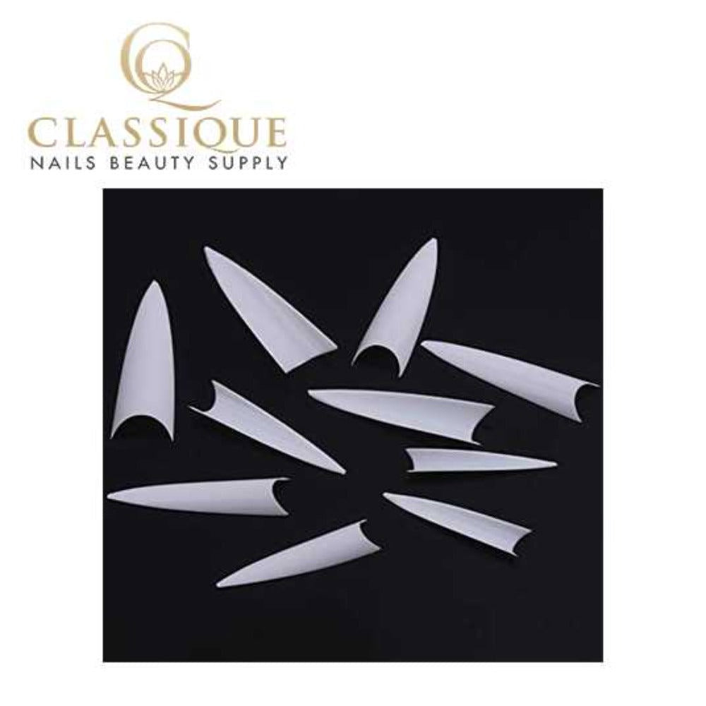 CNBS Nail Tips - Natural Stiletto Long Size #4 (Bag of 50)