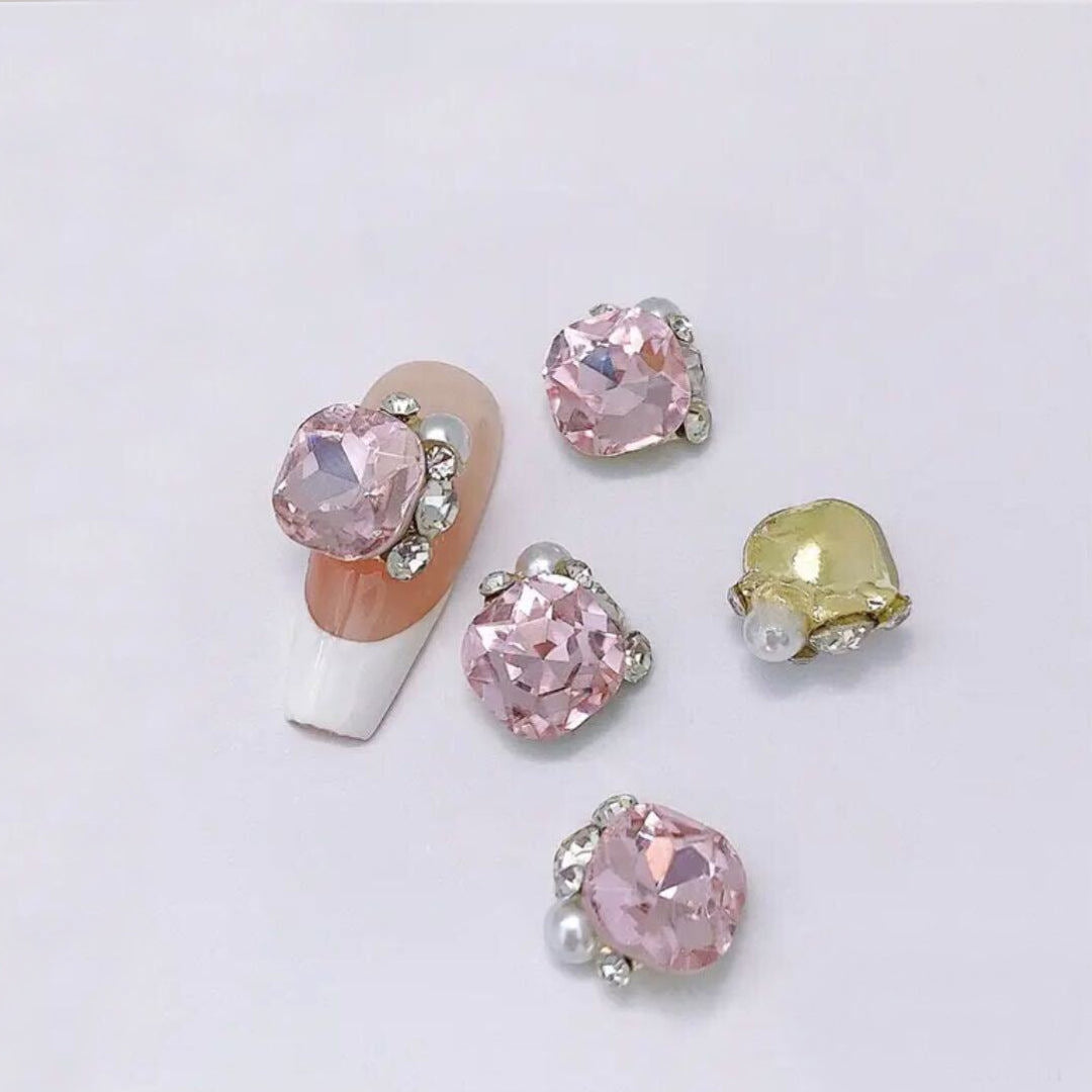CNBS Nail Charms - Pink Crystal Clusters 5pcs
