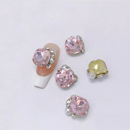 CNBS Nail Charms - Pink Crystal Clusters 5pcs