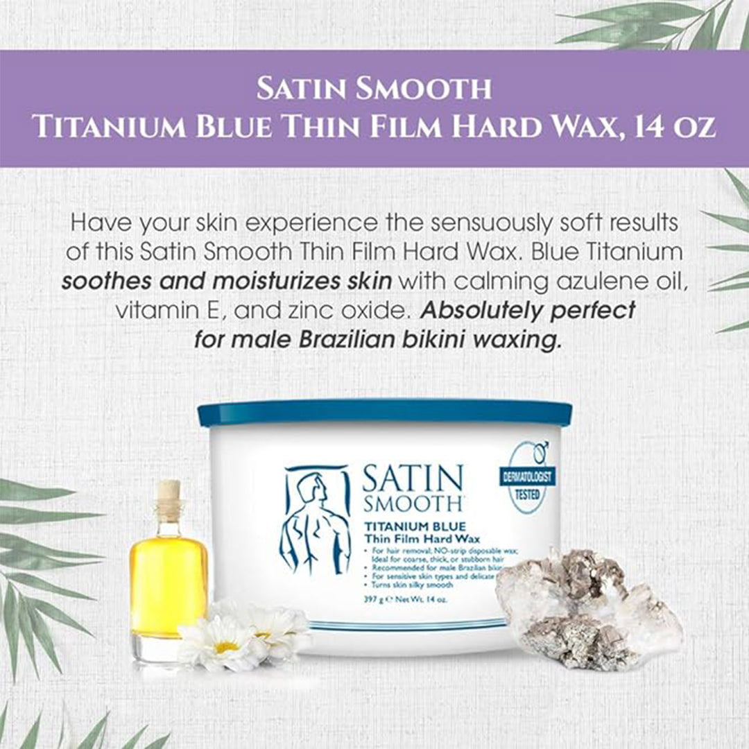 Satin Smooth Hard Wax - Titanium Blue Thin Film 14Oz #SSW14MPG