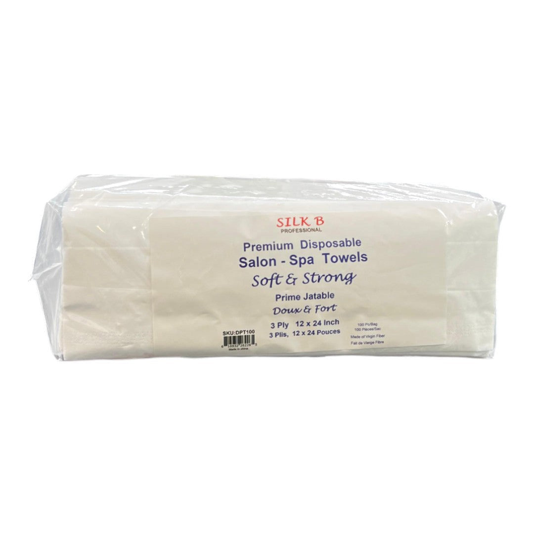 Silk B Premium Disposable Towels - 3Ply (Pack of 100)