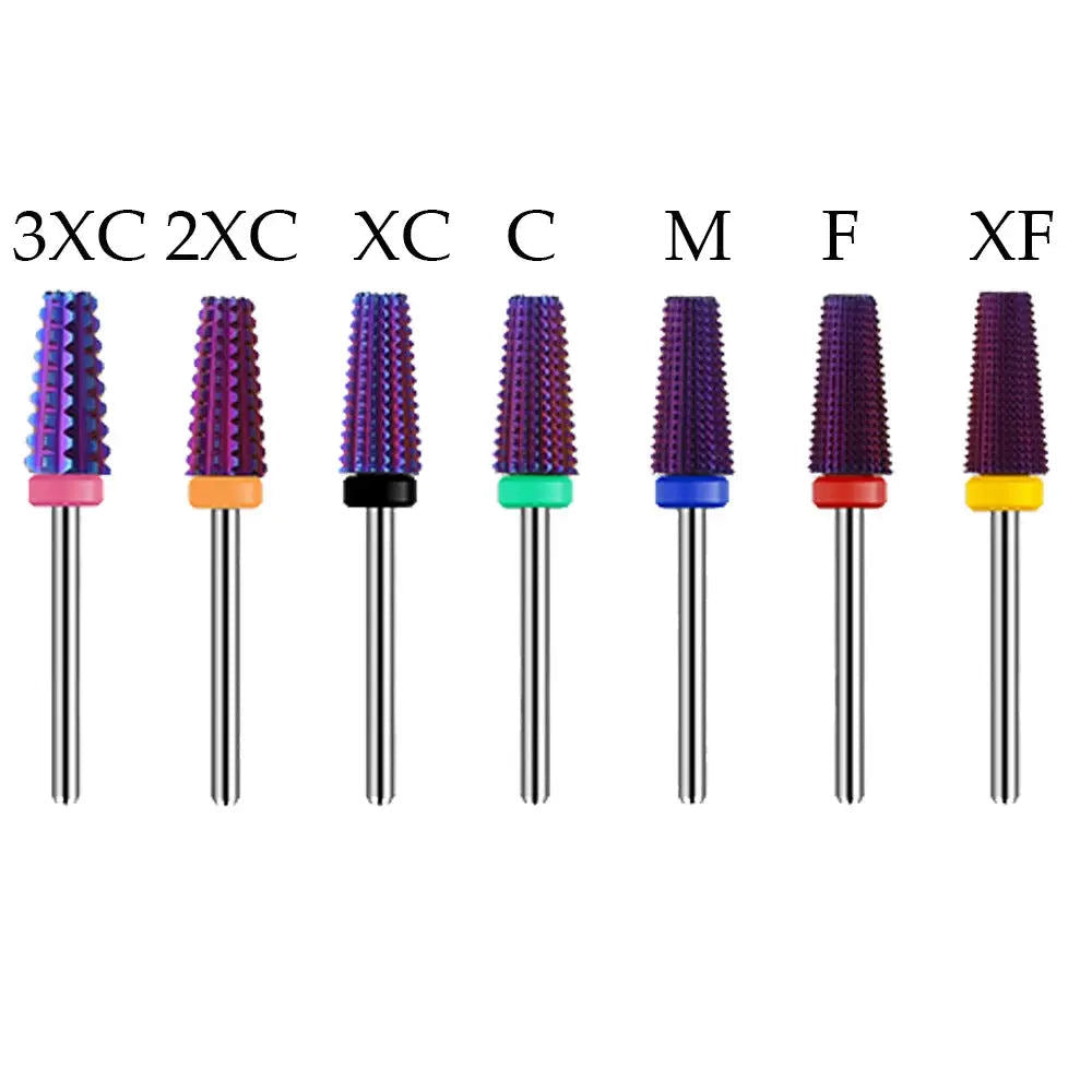 SP Nail Drill Bits - 5in1 Carbide RM Medium Grit 3/32 Rainbow