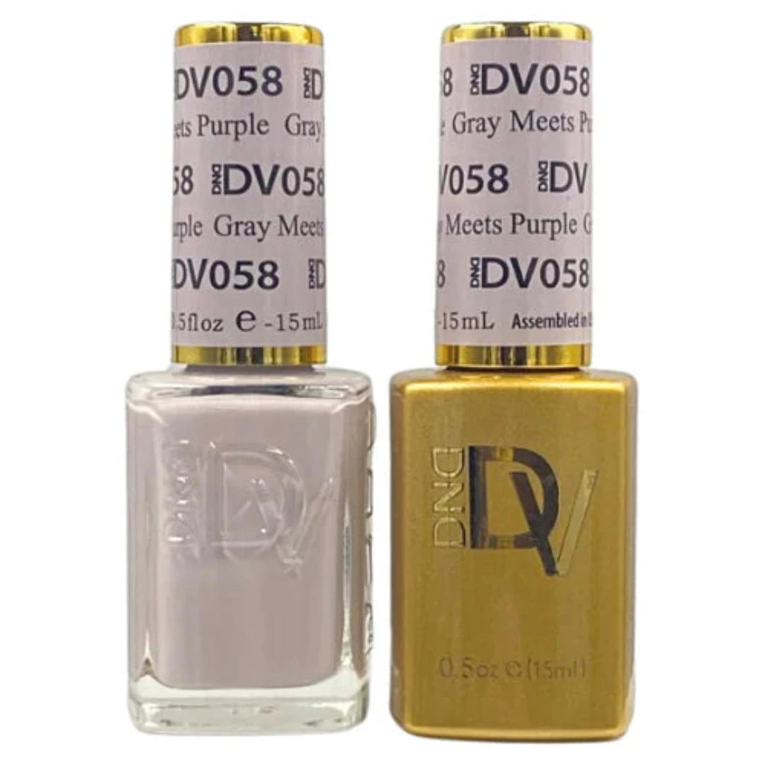 DND Diva Gel & Lacquer Duo - Grey Meets Purple #058