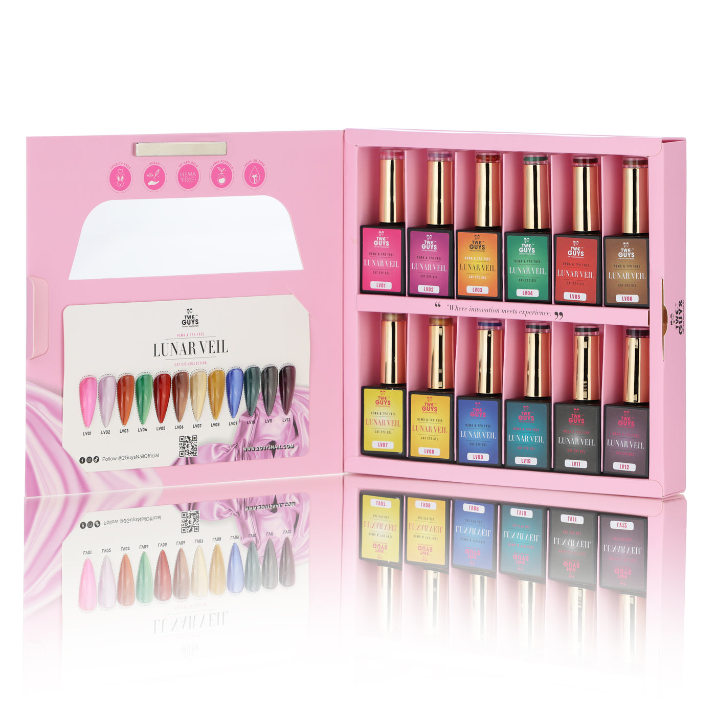 2Guys Cat Eye Gel (HEMA, TPO-Free) -  Lunar Veil Full Collection (12pcs) #LV01-LV12