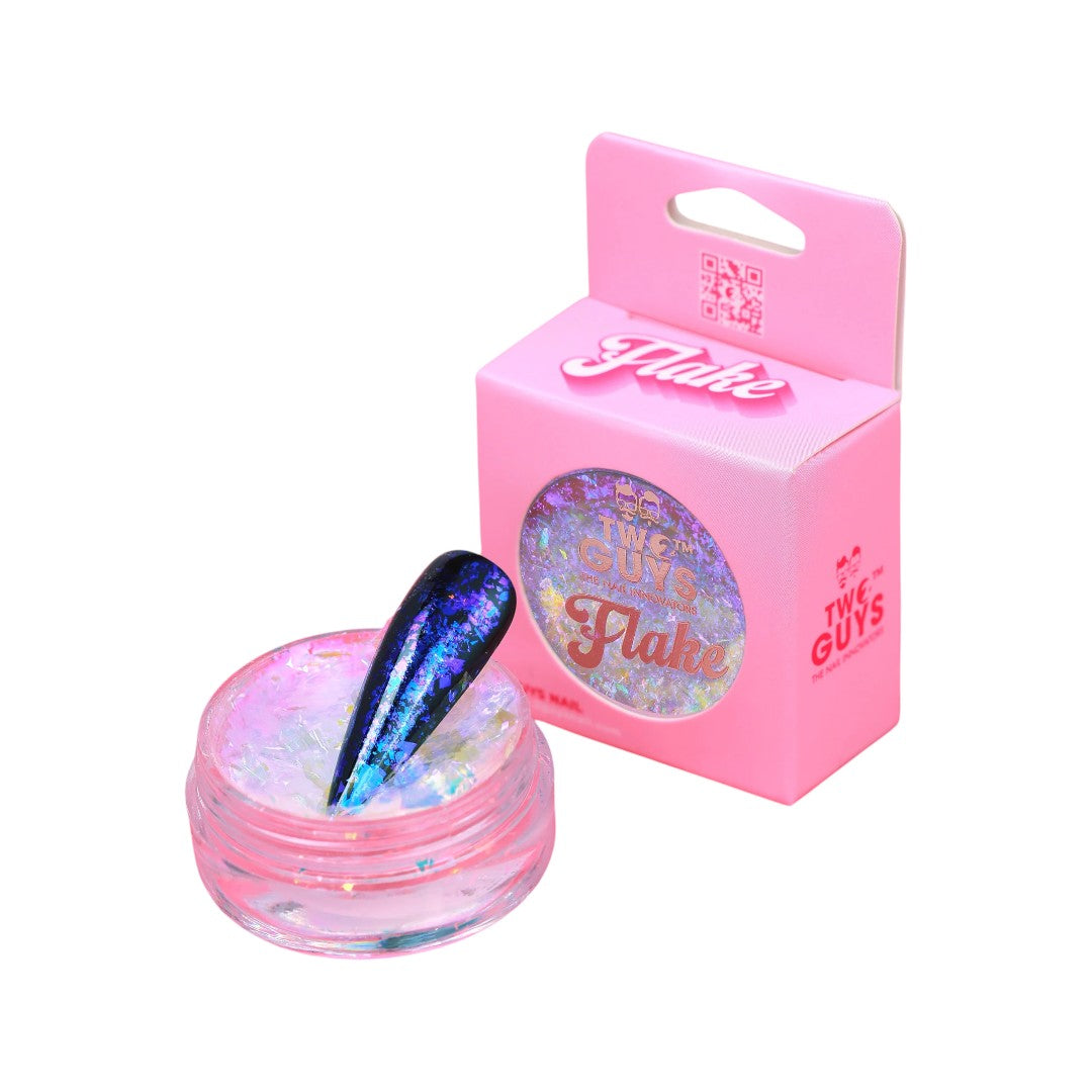 2Guys Celestial Nail Flakes Moonlit Frost, nail flakes​, gold foil flakes for nails, snow flake nails​, gold flake nails​
