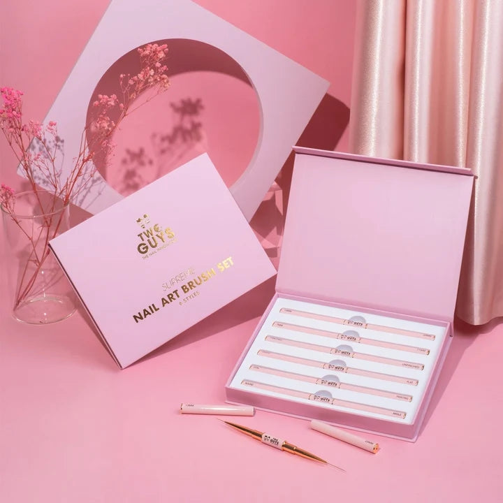 2Guys Supreme Nail Art Brush Set (6 Styles - 12 Ways To Use)