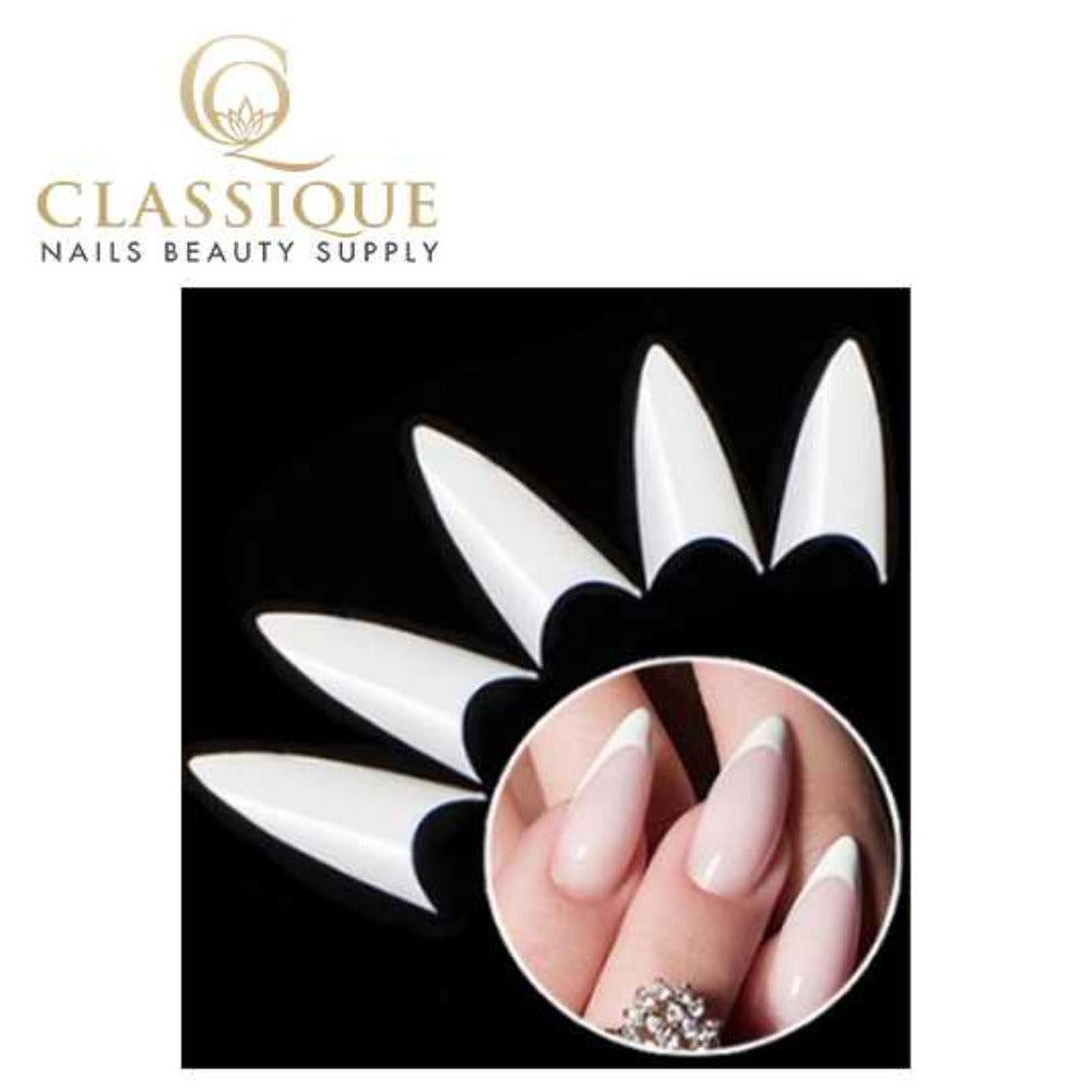Natural Straight Stiletto Tips Long #0-9 600pcs