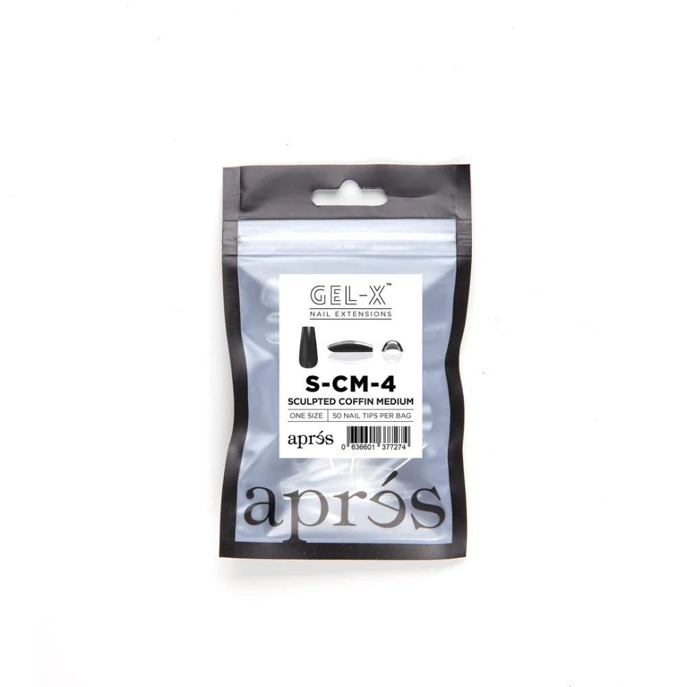 Apres Gel-X Refill Tips - Sculpted Coffin Medium (50Pcs)