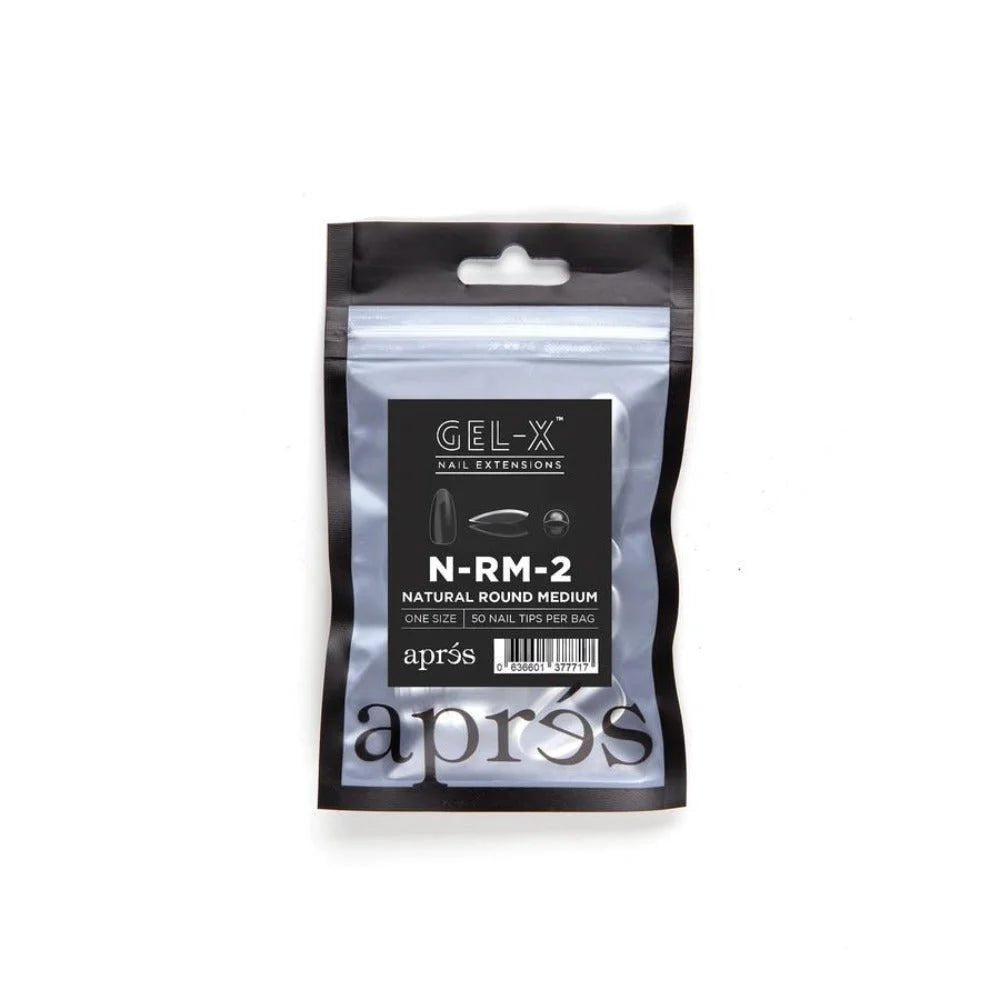 Apres Gel-X Refill Tips - Natural Round Medium (50Pcs)