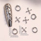CNBS Nail Charms - Mixed X/0 Silver Designs 20pcs