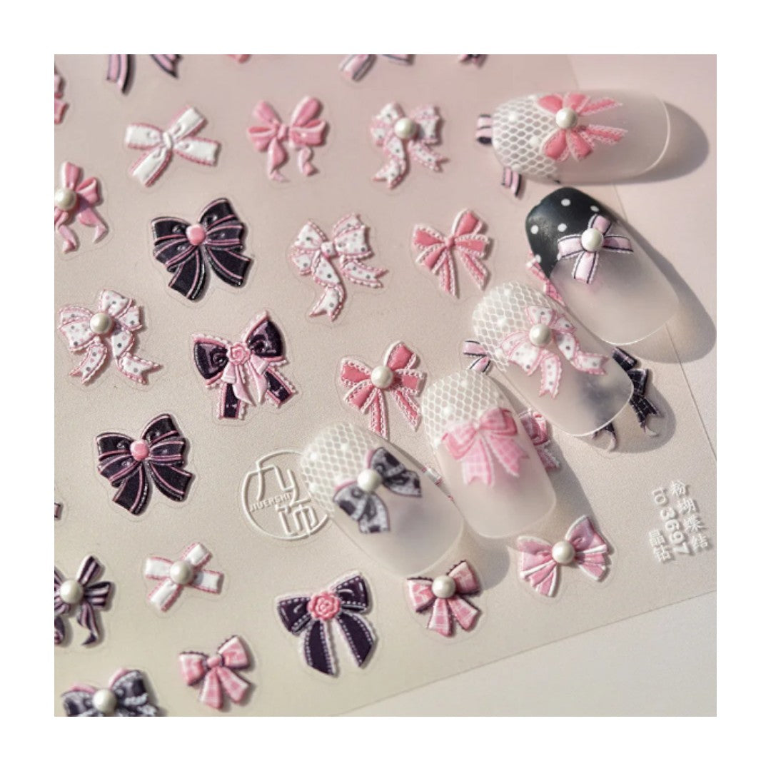 CNBS Nail Stickers, Decals for Nails Assorted Bows