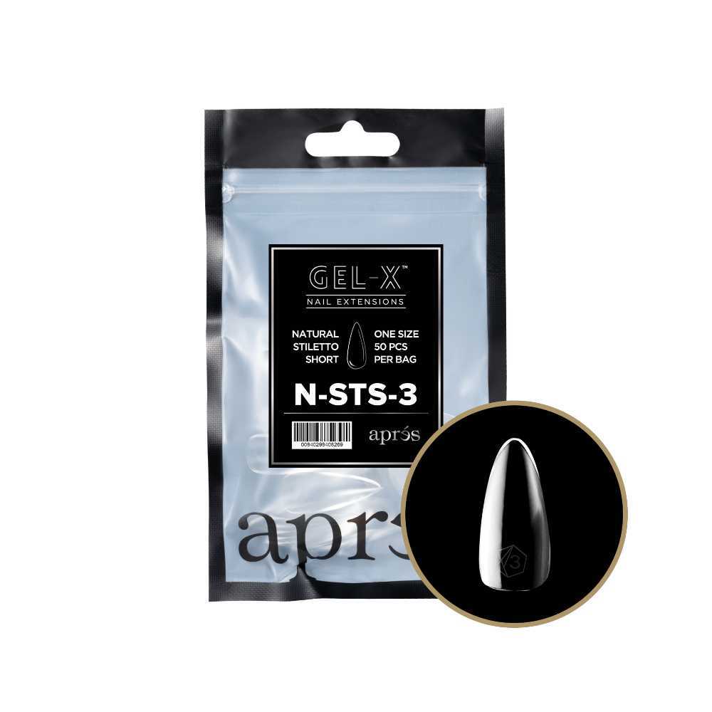 Apres Gel-X Refill Tips 2.0 - Natural Stiletto Short (50Pcs)