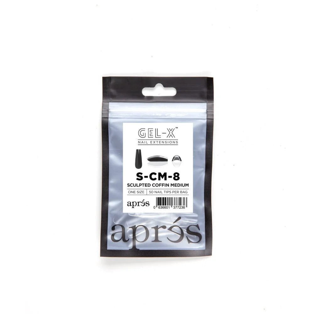 Apres Gel-X Refill Tips - Sculpted Coffin Medium (50Pcs)