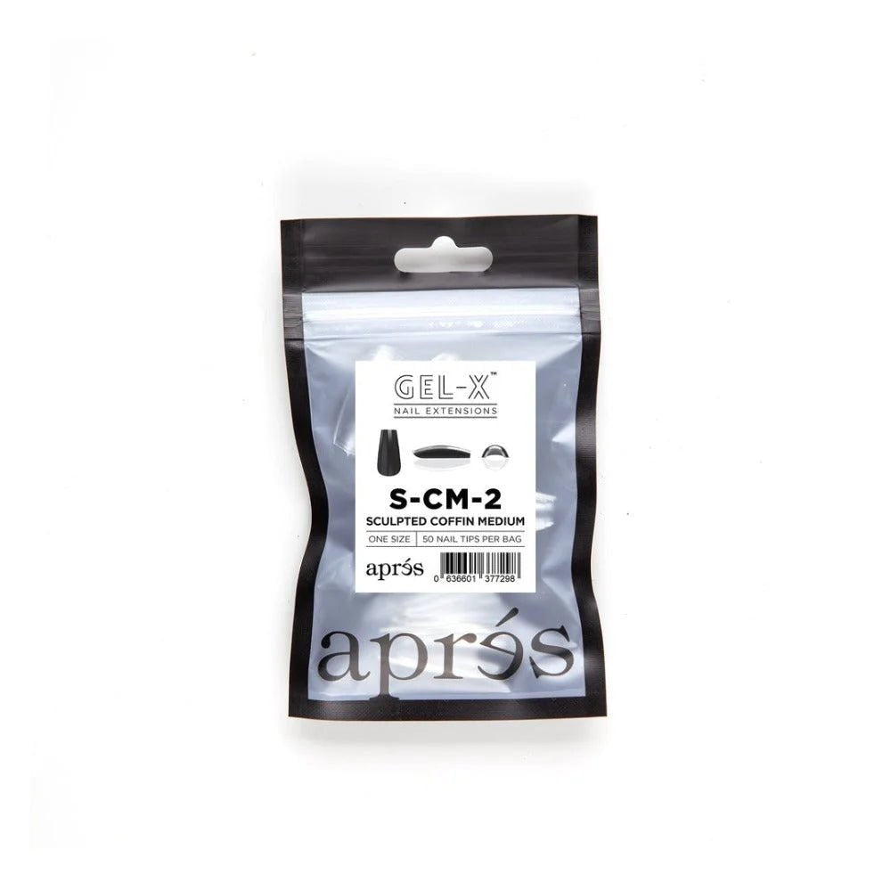 Apres Gel-X Refill Tips - Sculpted Coffin Medium (50Pcs)