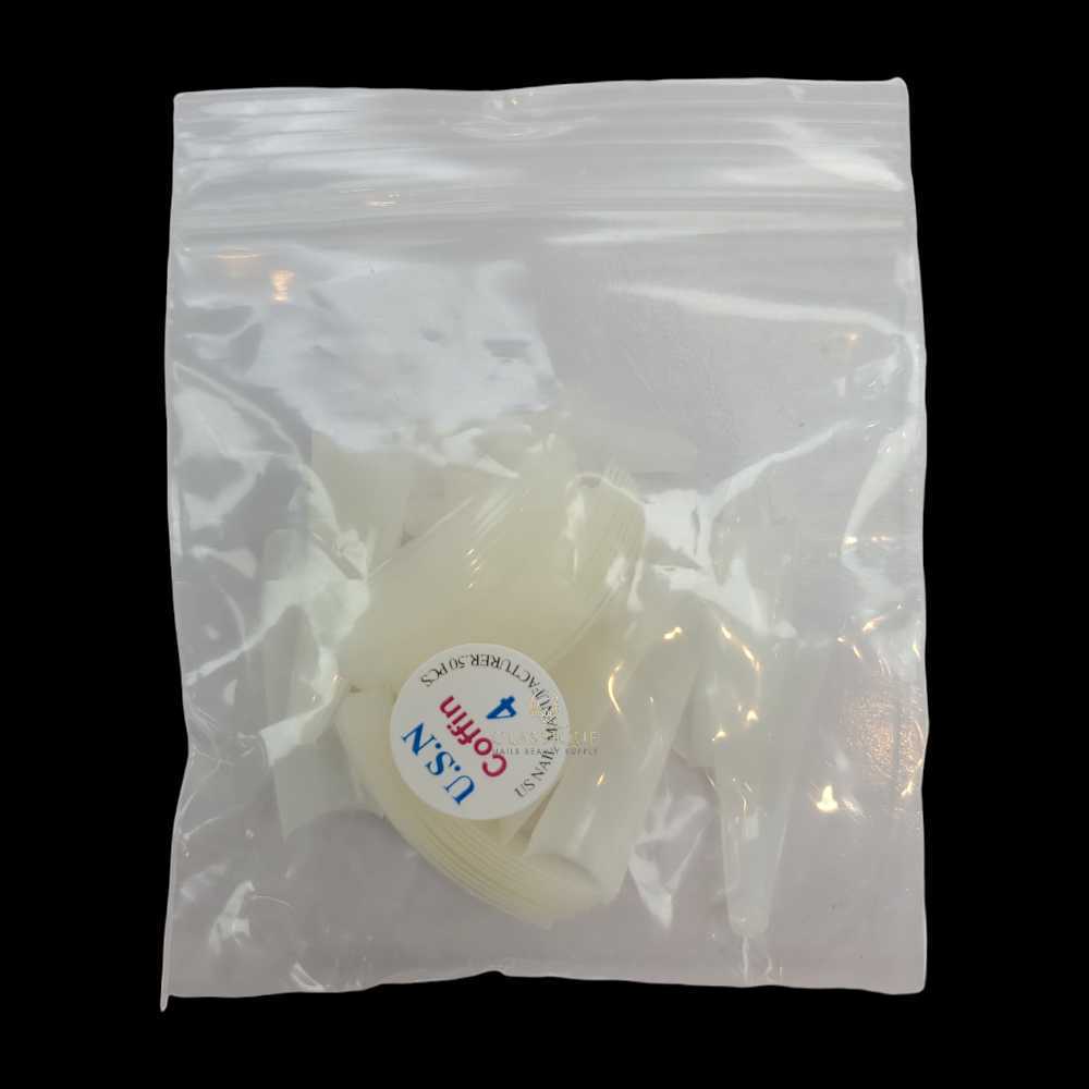 USN Nail Tips - Natural Coffin (Bag Of 50)