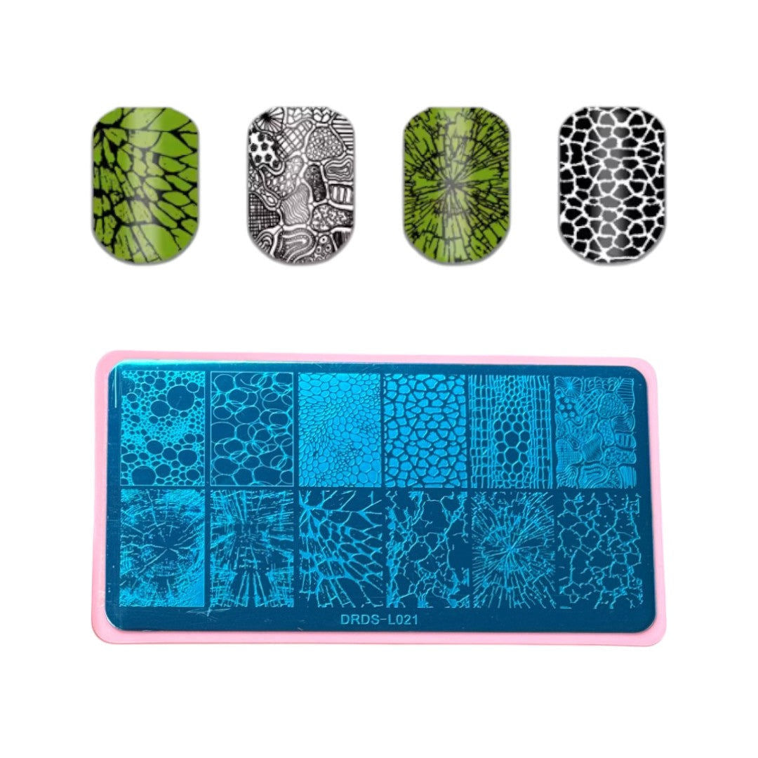 CNBS Nail Stamping Plates -  Bubble and Marble Patterns #DRDS-L021