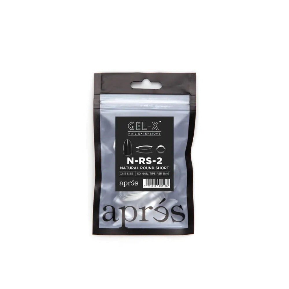 Apres Gel-X Refill Tips - Natural Round Short (50Pcs)