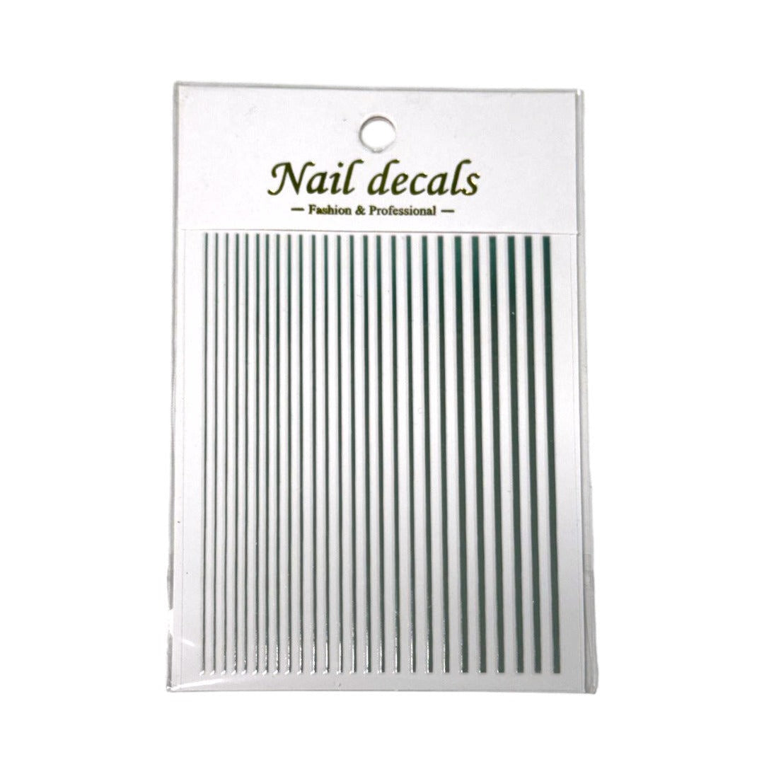 CNBS Nail Stickers - Metallic Silver Line Decals