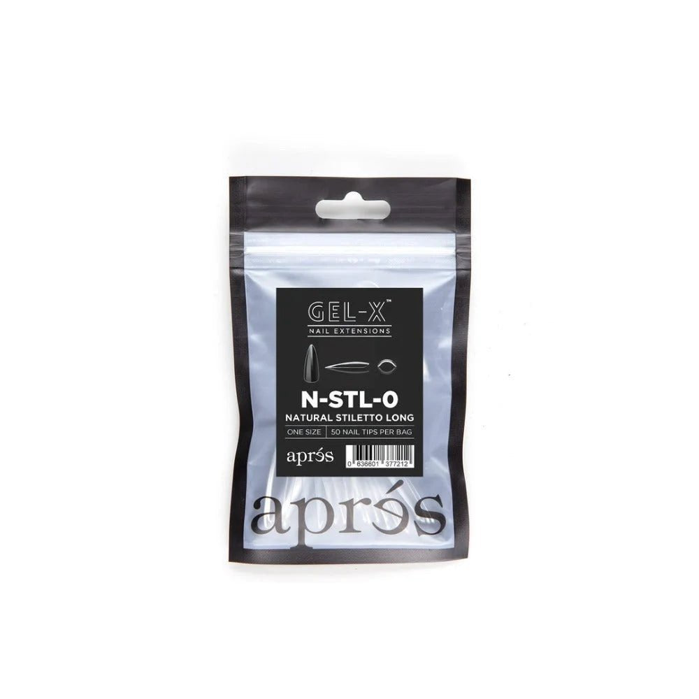Apres Gel-X Refill Tips - Natural Stiletto Long (50Pcs)