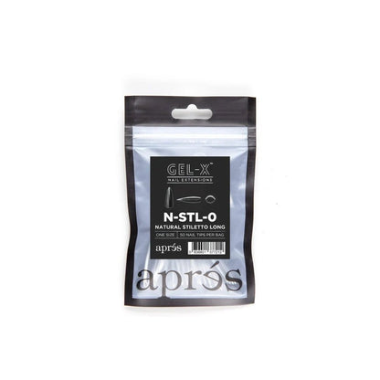 Apres Gel-X Refill Tips - Natural Stiletto Long (50Pcs)