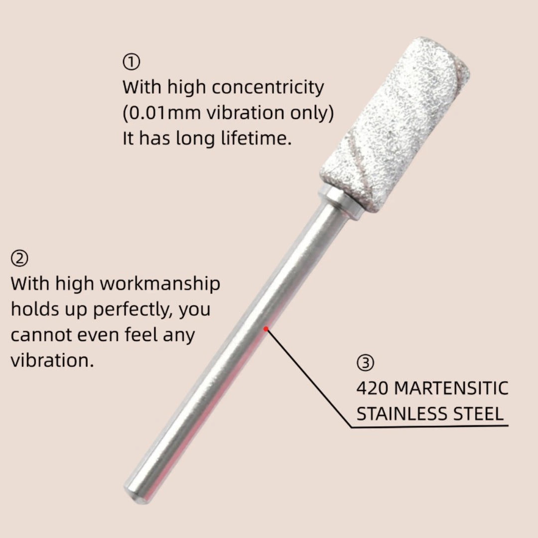 CNBS Nail Drill Bits - Crystal Mandrel 3/32 Silver