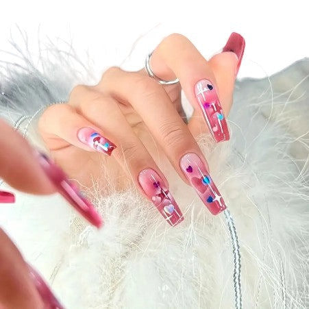 CNBS Nail Stickers - White Hearts #114+115 (2pcs)