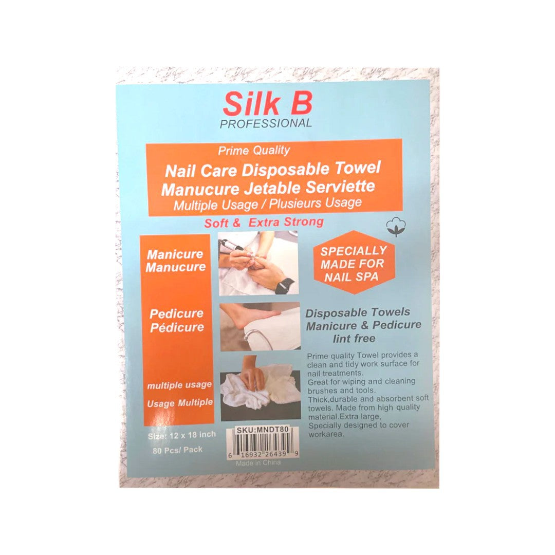 Silk B Disposable Mani/Pedi Towel 12x18 (Bag of 80) #MNDT80