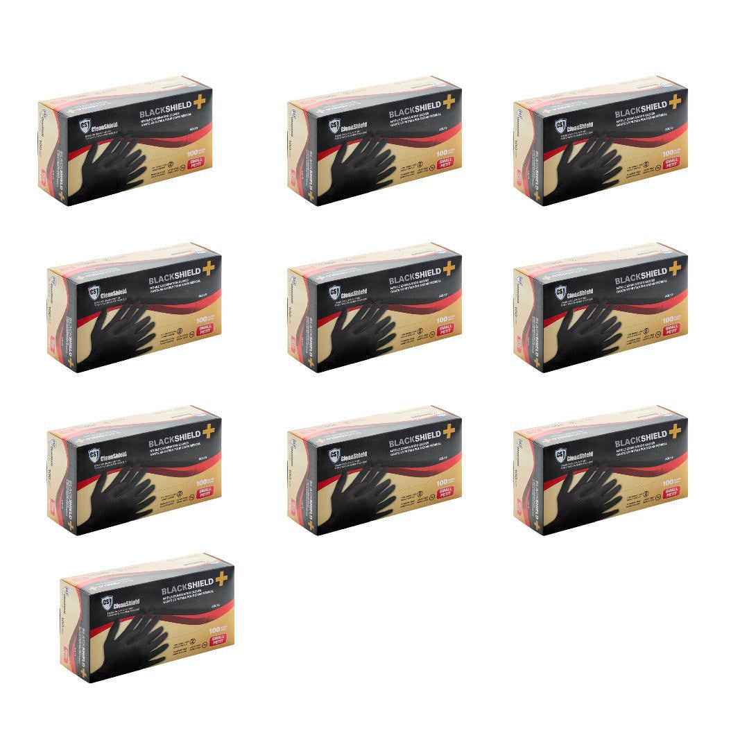 Cleanshield Nitrile Black Gloves (Case Of 10)