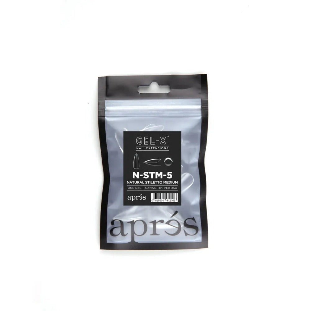 Apres Gel-X Refill Tips - Natural Stiletto Medium (50Pcs)