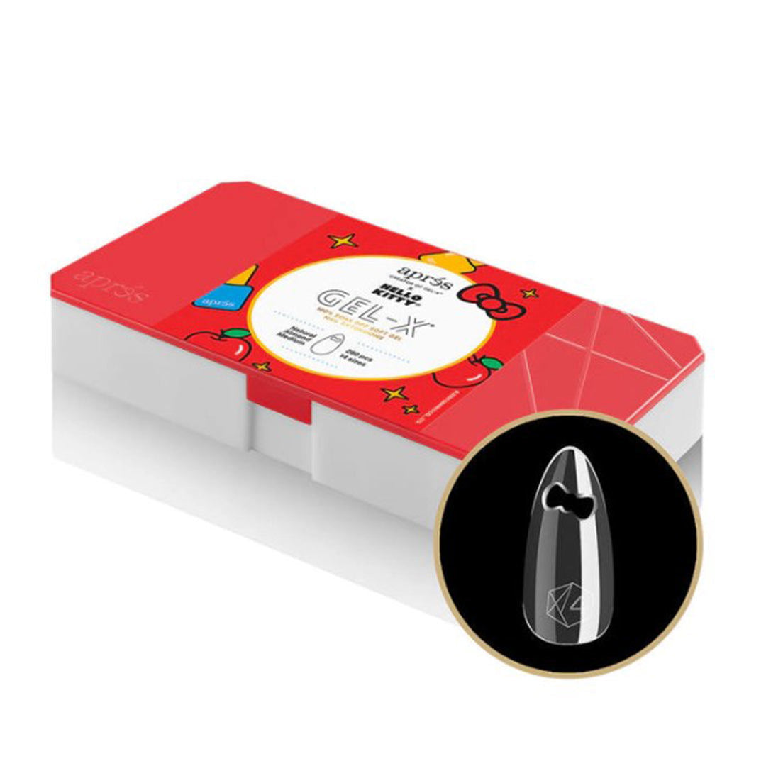 Apres Nail Extension Gel-X Kit - Apres X Hello Kitty & Friends (Hello Kitty Edition & Natural Almond Medium W/ Bow Cut Out Tips Box)
