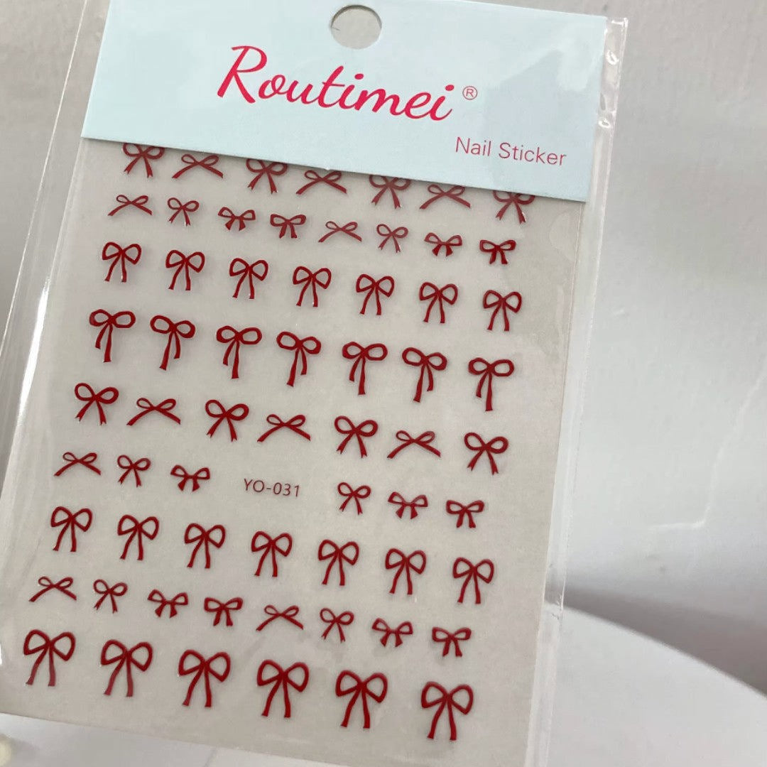 CNBS Nail Stickers - Red Bows
