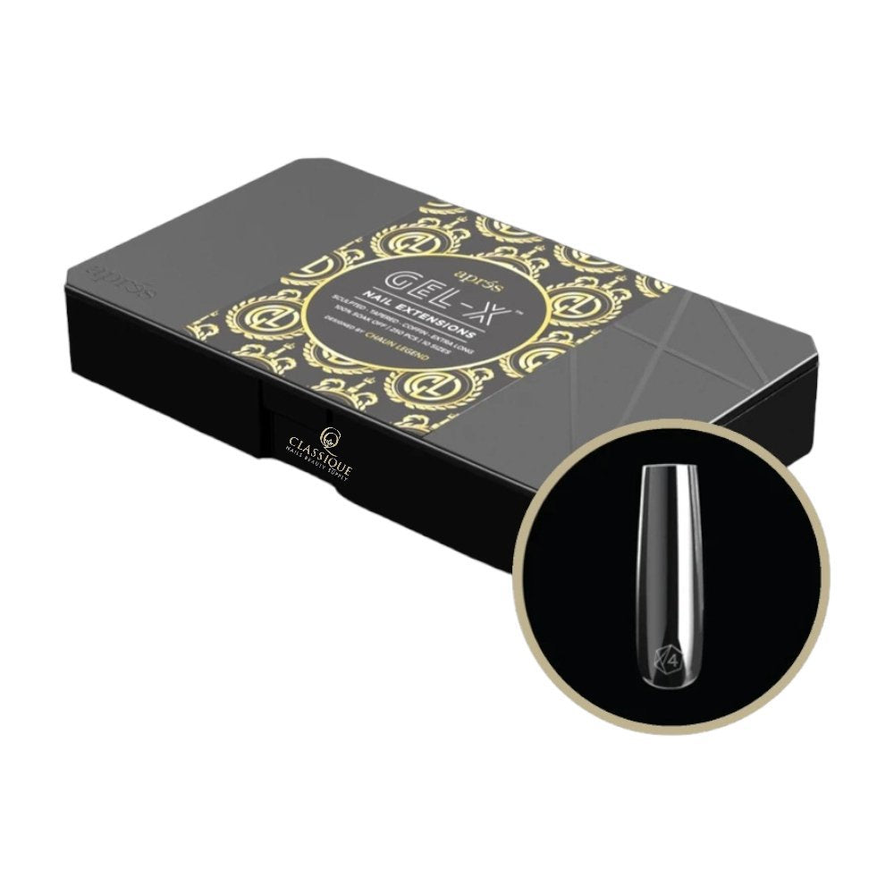 Apres X Chaun Legend Gel-X Nail Tips Box - Sculpted Tapered Coffin Extra Long (250Pcs)