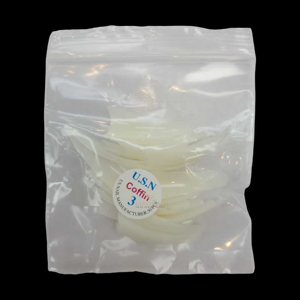 USN Nail Tips - Natural Coffin (Bag Of 50)