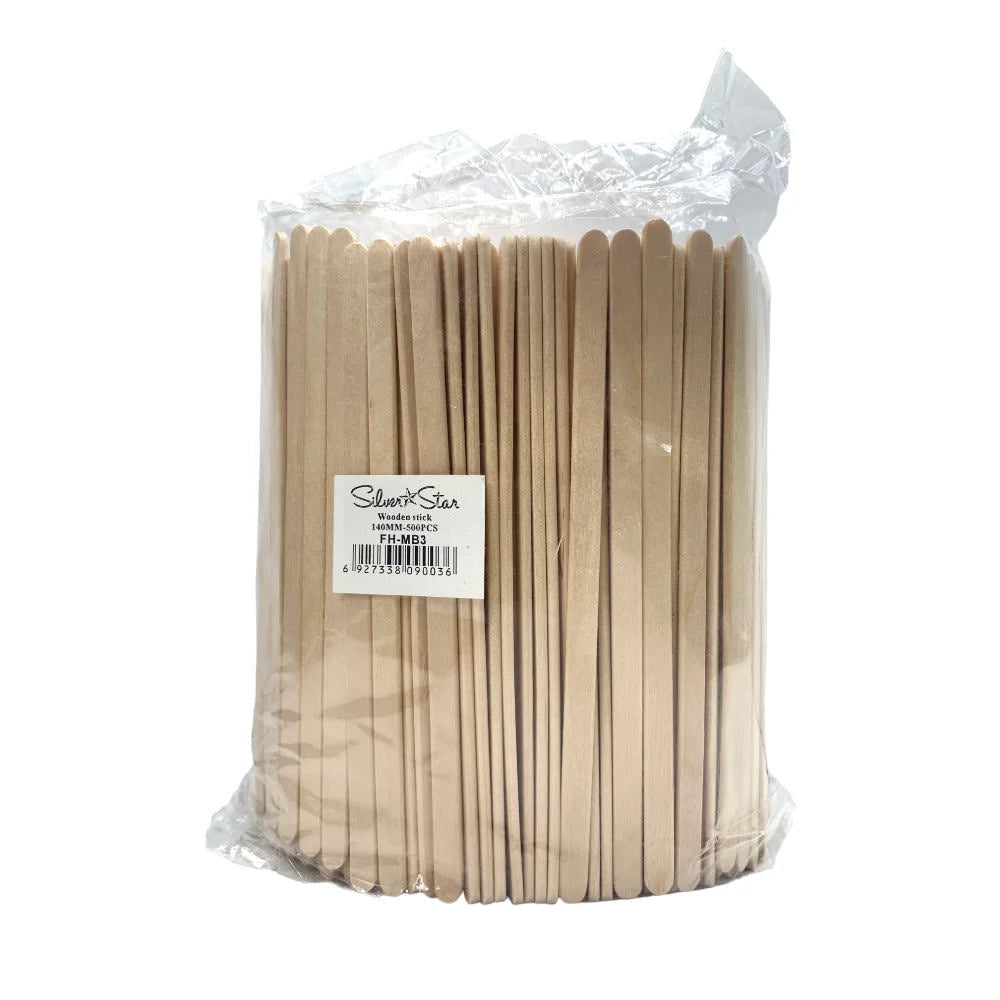 Silver Star Wooden Wax Sticks - Spatula Petite (Pack of 500) #FH-MB3-500