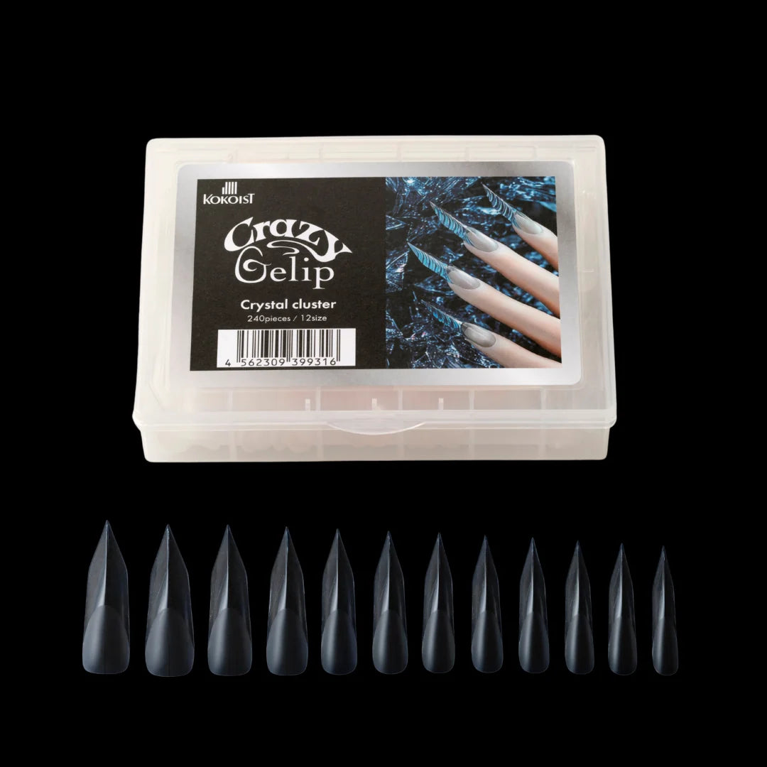 Kokoist Crazy Gelip Nail Tips Box - Crystal Cluster (240pcs)