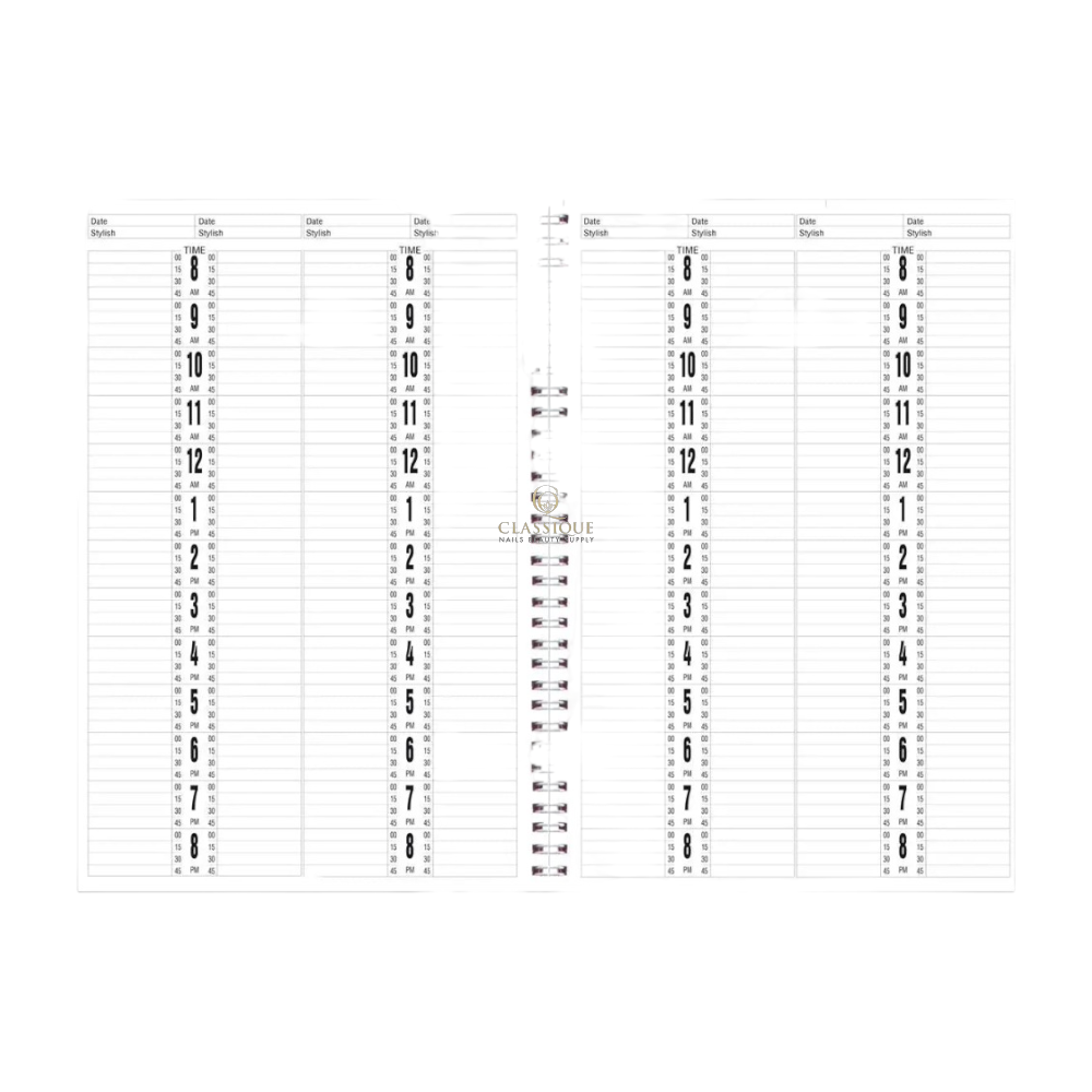 Salon Appointment Book 4Column #AB114 - Classique Nails Beauty Supply