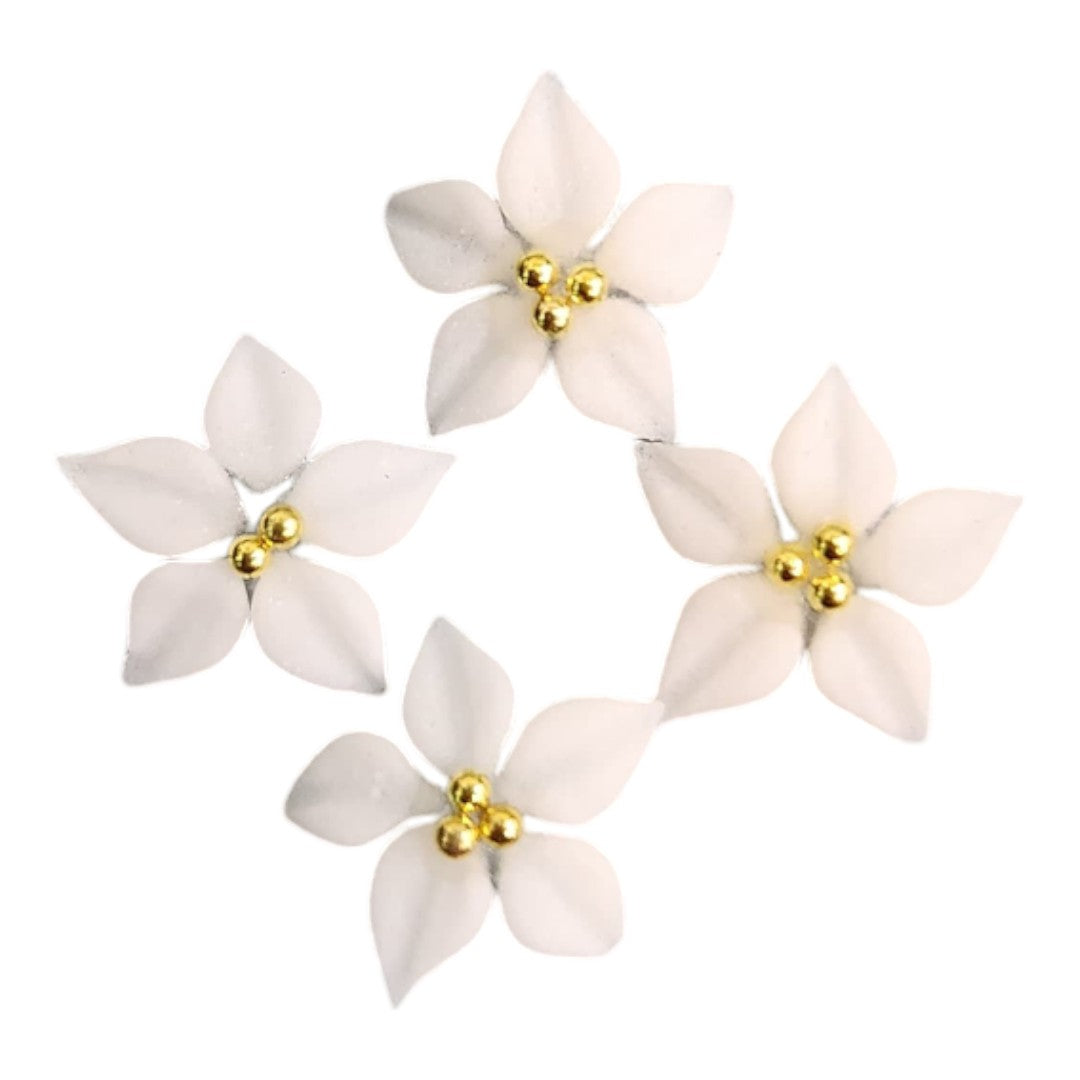 CNBS Nail Charms - 3D Handmade Acrylic White Flower Varied Style 4pcs