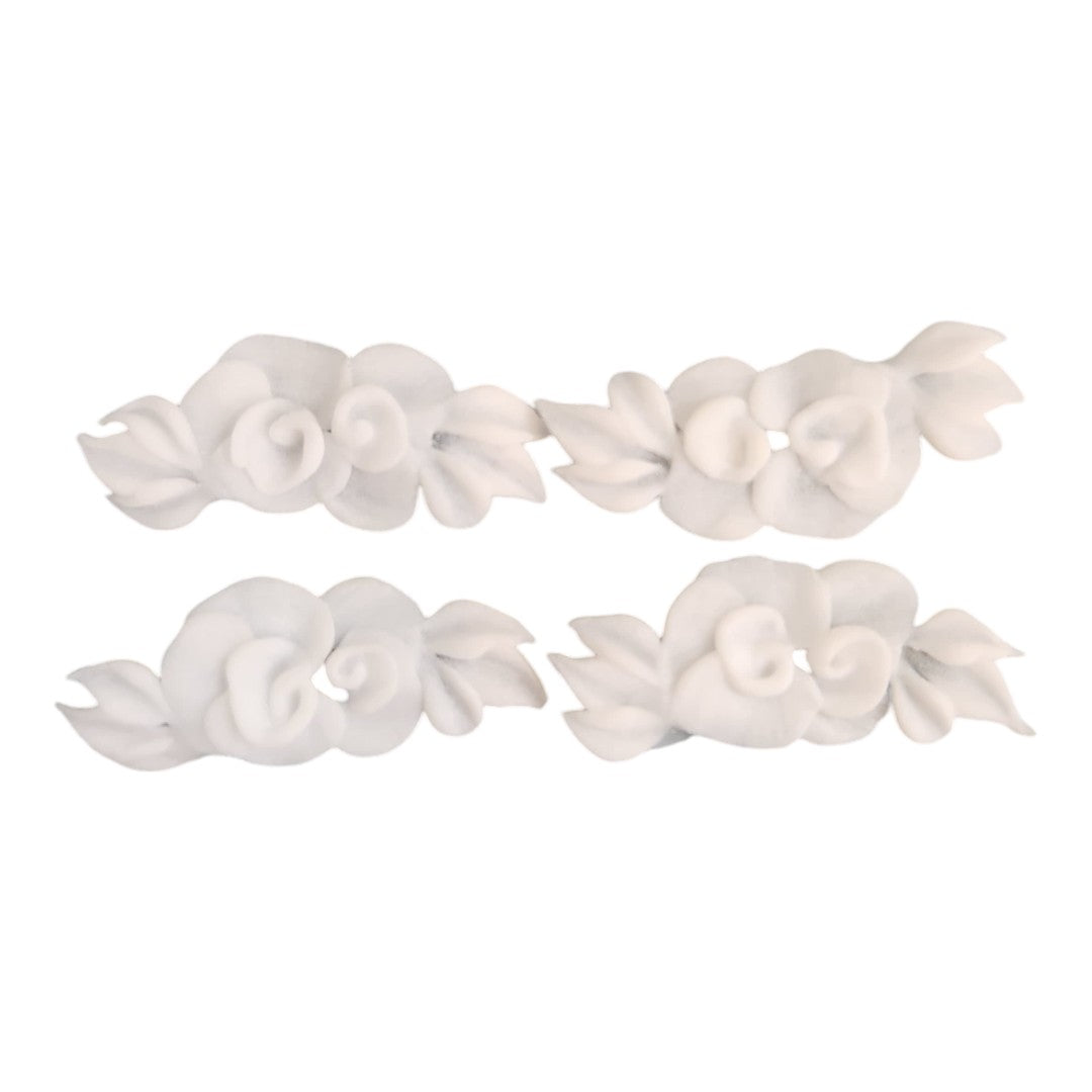 CNBS Nail Charms - 3D Handmade Acrylic White Flower Varied Style 4pcs
