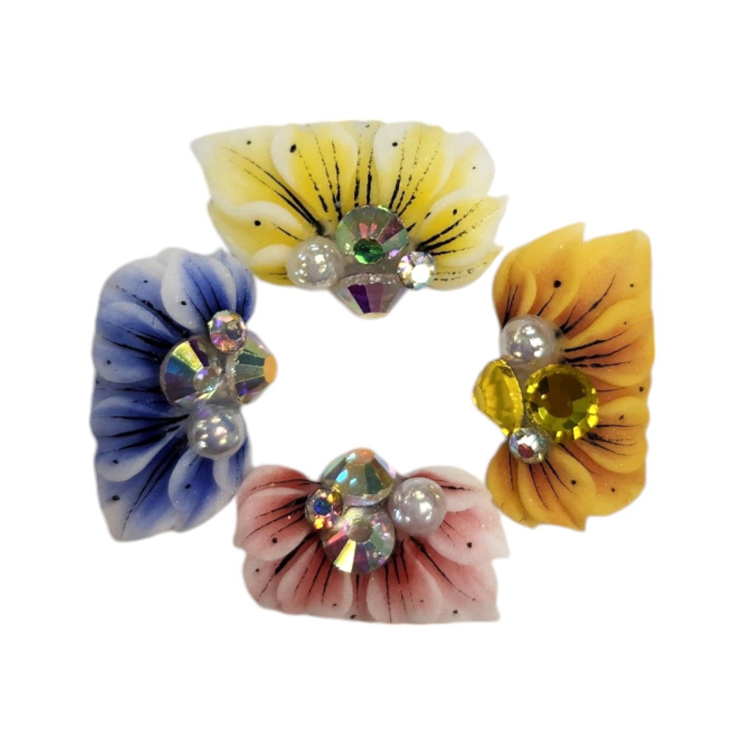 CNBS Nail Charms - 3D Handmade Acrylic Flower Varied Style 4pcs
