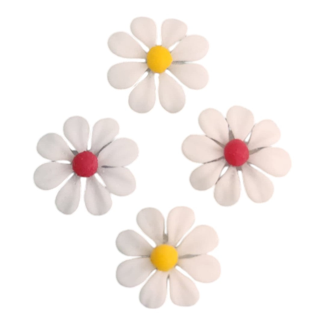 CNBS Nail Charms - 3D Handmade Acrylic White Flower 2 Varied Style 4pcs
