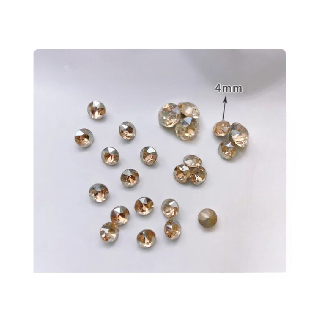 CNBS Nail Rhinestones - 4mm 3D Round Diamonds 20pcs